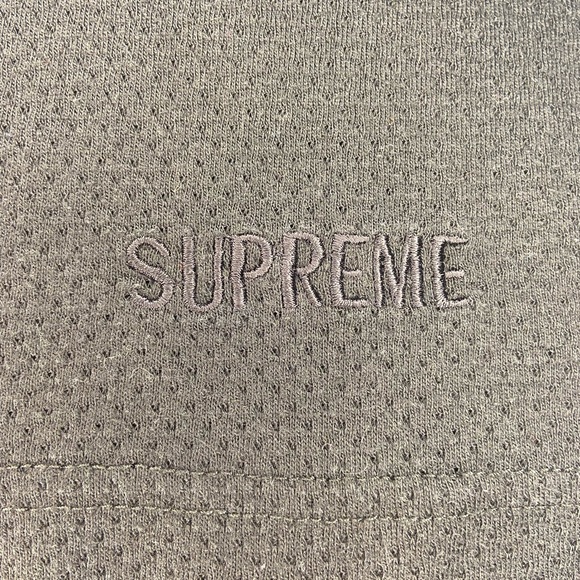 Supreme Brand Black Mesh Short Sleeve Tee with Embroidering - Picture 5 of 5